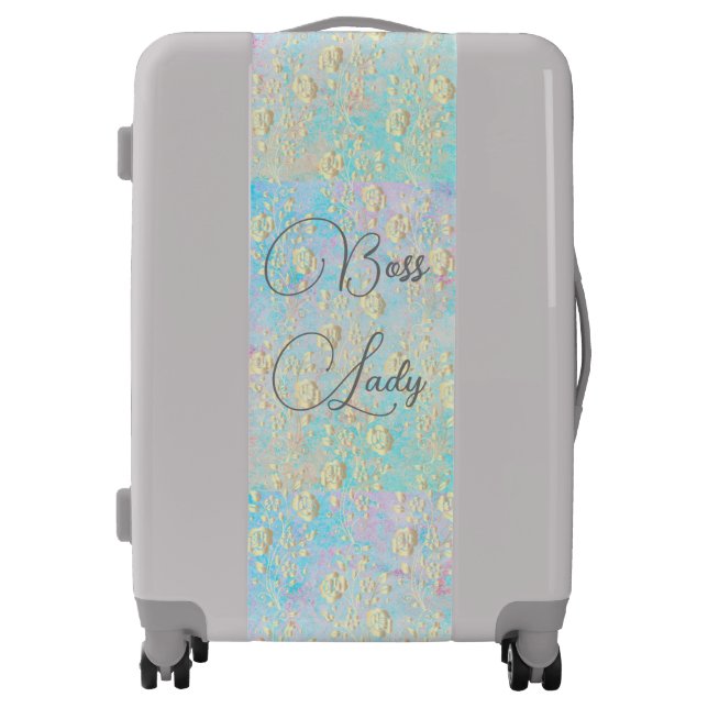 Boss Lady Gold Floral on Pastels Women's Luggage (Front)