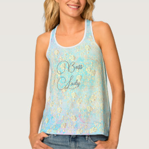 Boss Lady Gold Floral on Pastels Women's Tank Top