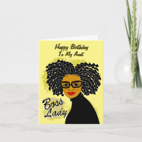 Boss Lady Happy Birthday Aunt African American  Card