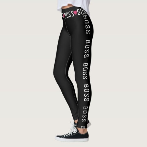 Boss Lady Heart Trim Leggings