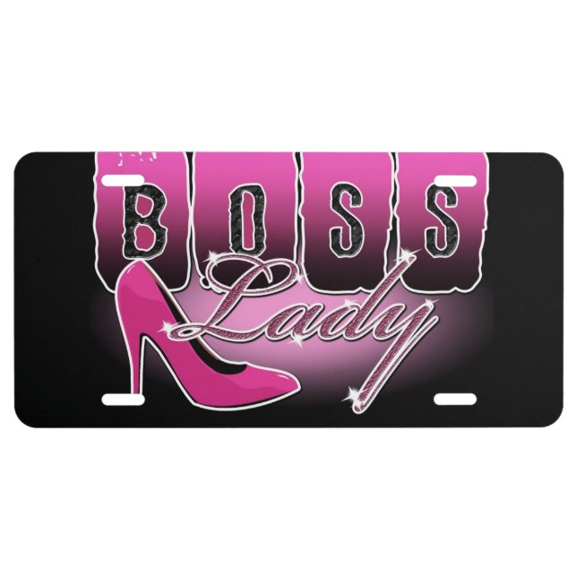 Boss Lady High Heel Design License Plate (Front)