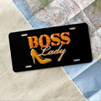 Boss Lady High Heel Shoe Vanity License Plate