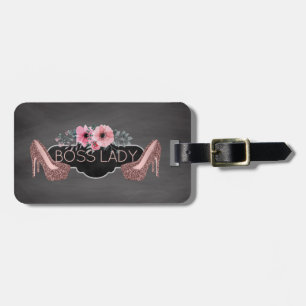 Boss Lady High Heels Personalized Chalkboard Luggage Tag