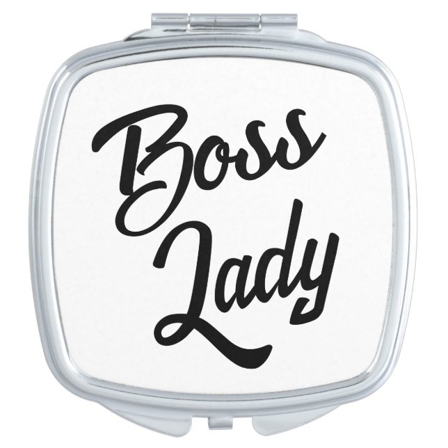 Boss Lady Makeup Mirror – Trendy Lettering  (Front)