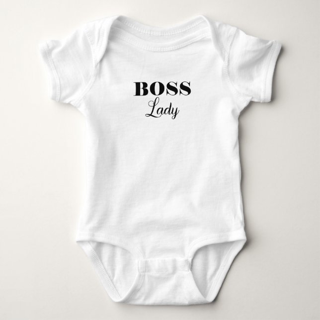Boss lady modern funny girl baby bodysuit (Front)