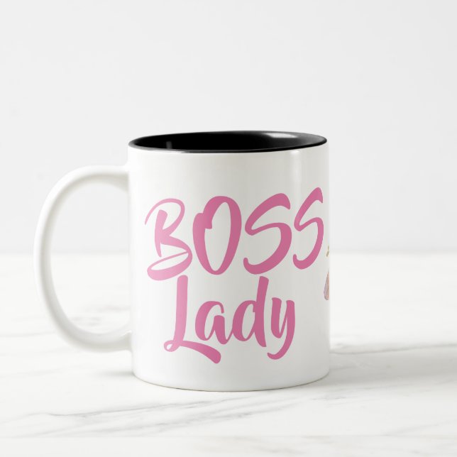 Boss Lady mug Watercolor floral (Left)