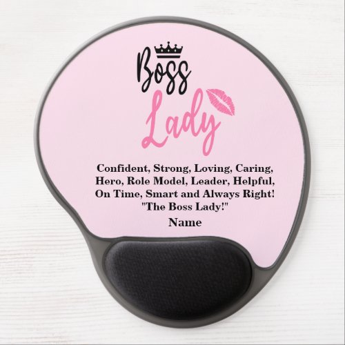 Boss Lady Personalized Name Gift For Her Gel Mouse Pad