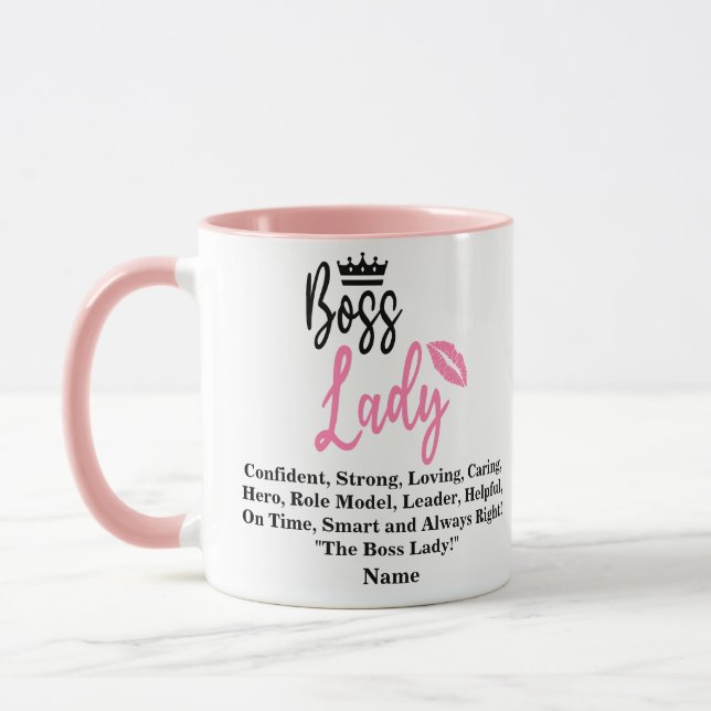 Boss Lady, Personalized Name Gift For Her Mug (Left)