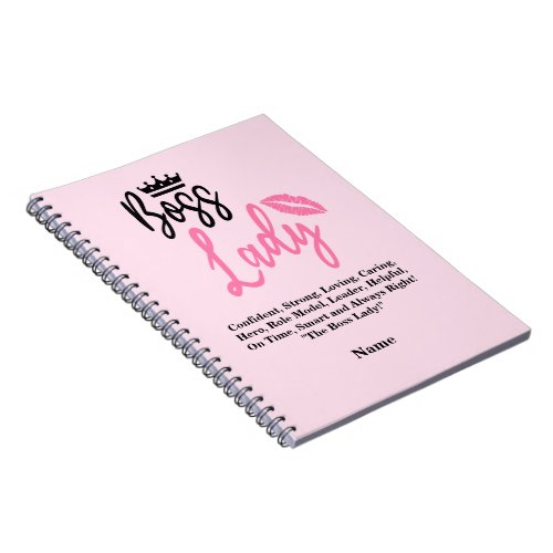 Boss Lady Personalized Name Gift For Her Notebook