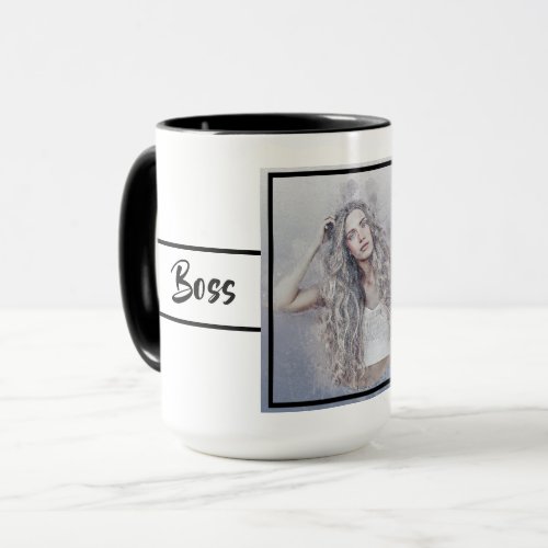Boss Lady Photo Create your own Ringer 15oz Mug