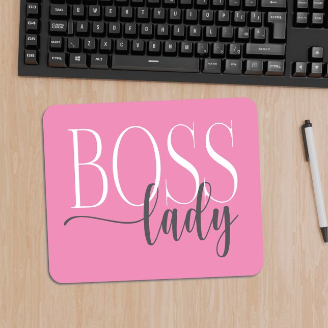 Boss Lady Pink and Gray Mousepad (Creator Uploaded)
