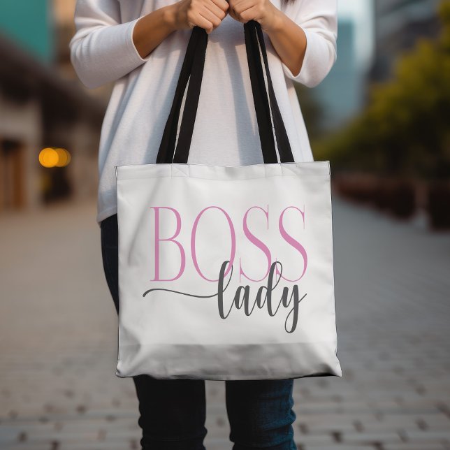 Boss Lady Pink and Gray Mousepad Tote Bag (Creator Uploaded)