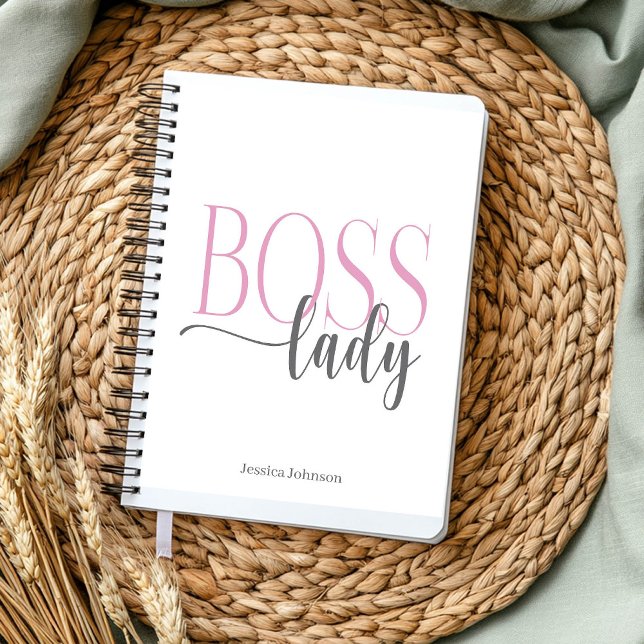 Boss Lady Pink and Gray Natural Notebook (Creator Uploaded)
