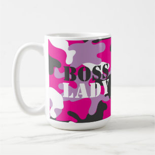 Boss Lady Pink Camo Beverage Travel Coffee Mug