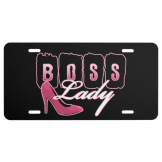 Boss Lady Pink High Heel License Plate