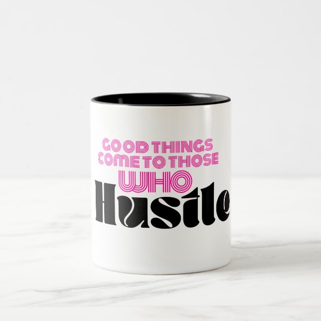 Boss Lady Pink Hustle Quote Coffee Mug (Center)
