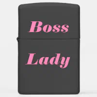 Boss Lady Pink Typography Zippo Lighter