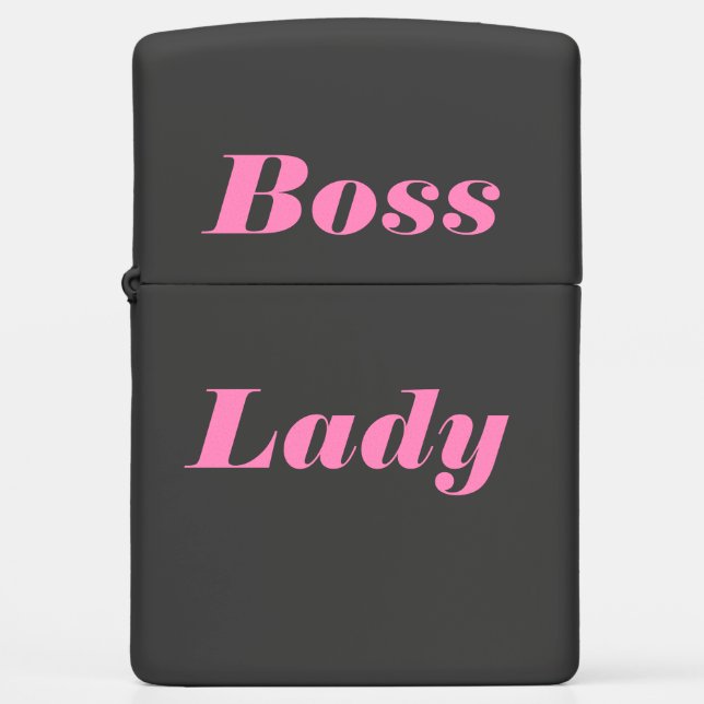 Boss Lady Pink Typography  Zippo Lighter (Front)