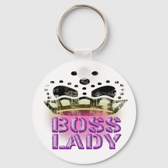 Boss Lady Queen - Large Crown Keychain (Front)