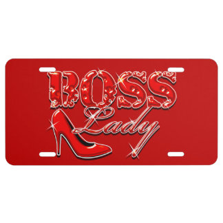 Boss Lady Red High Heel License Plate