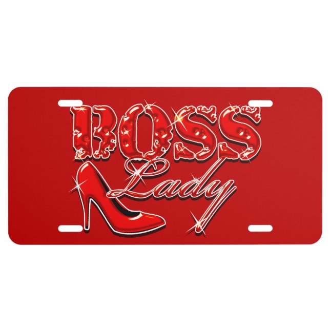 Boss Lady Red High Heel License Plate (Front)