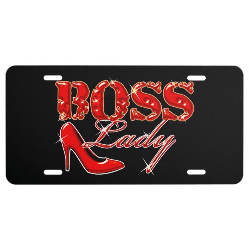 Boss Lady Red High Heel License Plate