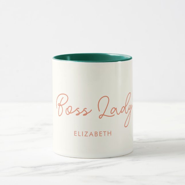 Boss Lady Retro Customized name Coffee Mug (Center)