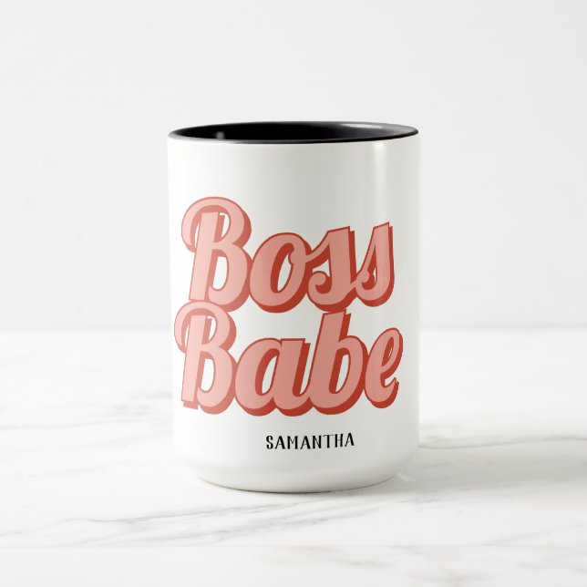 Boss Lady Retro Customized name Coffee Mug (Center)