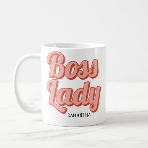 Boss Lady Retro Customized name Coffee Mug