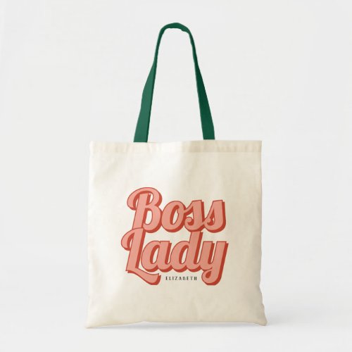 Boss Lady Retro Customized name  Tote Bag