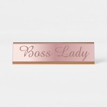 Boss Lady Rose Gold Desk Sign Girl Boss Modern by alinaspencil at Zazzle