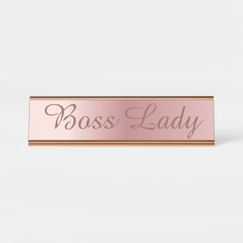 Boss Lady Rose Gold Desk Sign Girl Boss Modern