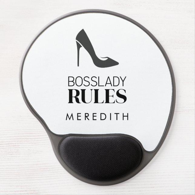 Boss Lady Rules Logo Personalized Gel Mouse Pad (Front)