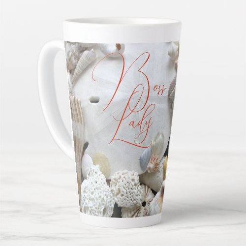 Boss Lady Sand Dollar Seashells Latte Mug