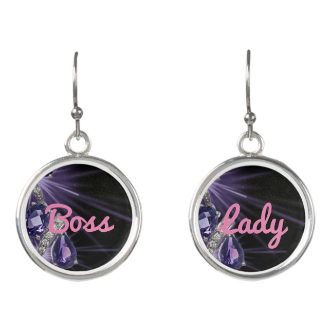 Boss Lady Sparkle Diamonds Earrings (Front)