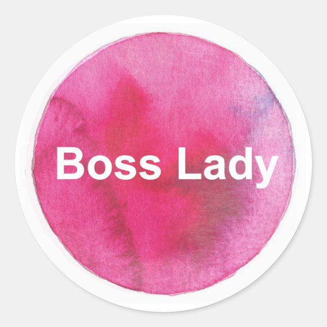 Boss Lady Sticker - Feminist Sticker, Funny Pink (Front)