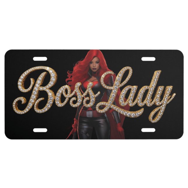 Boss Lady Superhero License Plate (Front)