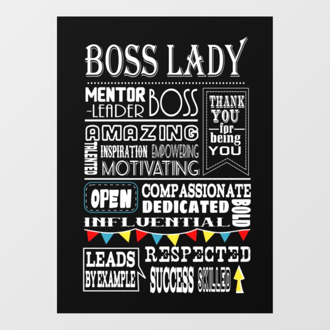 boss Lady thank  you Plaque sign thanks (Sheet)