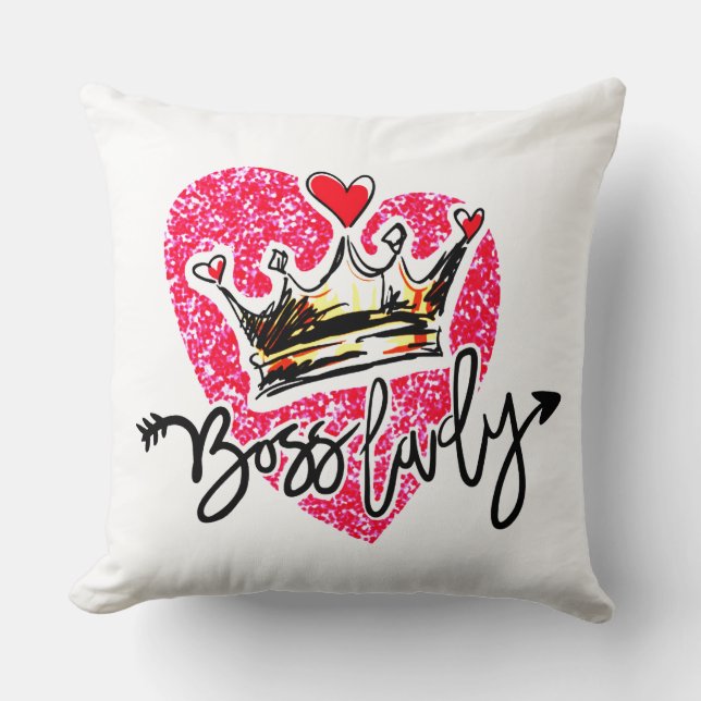 Boss Lady Throw Pillow (Front)
