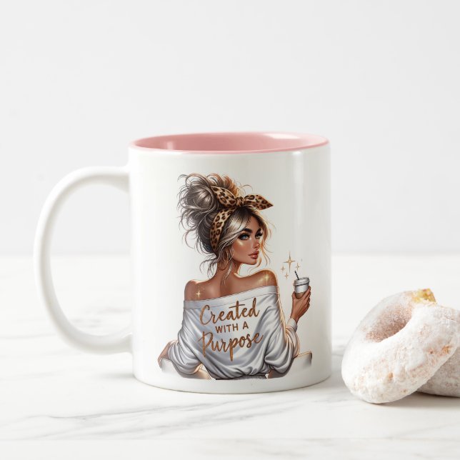 Boss Lady Two-Tone Coffee Mug (With Donut)