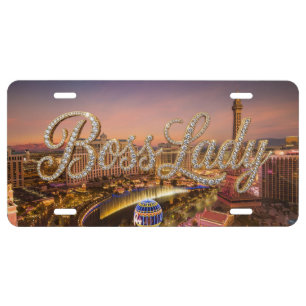 Boss Lady Vegas Diamonds License Plate