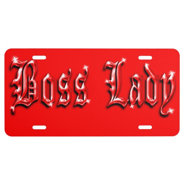 Boss LadyRed Classic Design License Plate (Front)