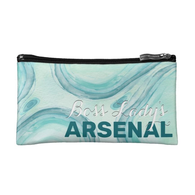 Boss Lady's Arsenal Mint Aqua Teal Geode Waves