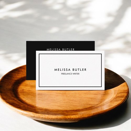 Boss Luxury Minimalist Professional Black White  Business Card