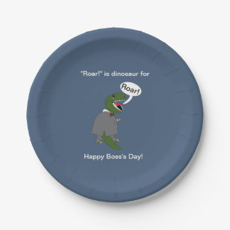 Boss Male Dinosaur Funny Boss's Day Personalize Paper Plates