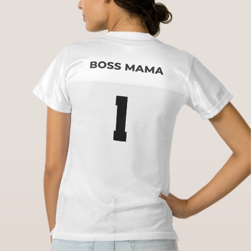 BOSS MAMA Football Jersey Black On White Luxury
