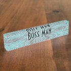 Boss Man Blue Nameplate
