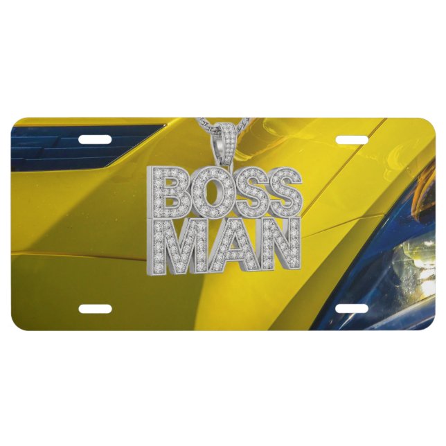 Boss Man Car License Plate (Front)