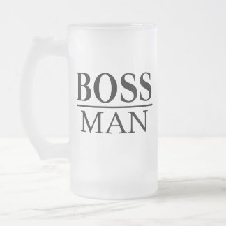 BOSS MAN FROSTED GLASS BEER MUG