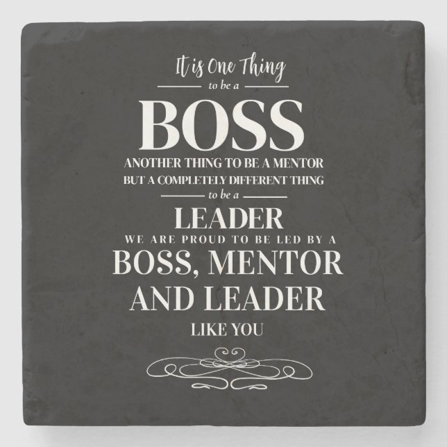 Boss Mentor Leader Quote Slate Stone Coaster (Front)